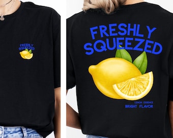 Freshly Squeezed Lemon Shirt, Lemon Shirt, Summer Lemon T-Shirt, Gift For Lemon Lovers, Beachy Shirt, Retro Lemon Shirt, Ladies Summer Shirt