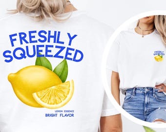 Freshly Squeezed Lemon Shirt, Lemon Shirt, Summer Lemon T-Shirt, Gift For Lemon Lovers, Beach Summer Shirt, Retro Lemon Shirt, Juicy Tee