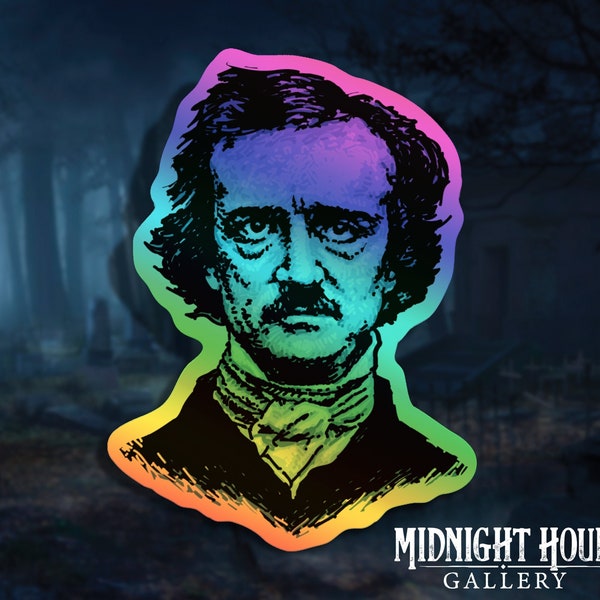 Edgar Allan Poe Vinyl Holographic Sticker / Horror Author Poe Sticker /FREE SHIPPING!