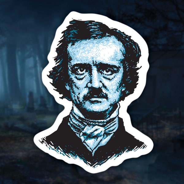 Edgar Allan Poe Vinyl Sticker / Horror Author Poe Sticker /FREE SHIPPING!