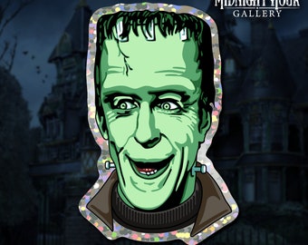 Herman Munster Vinyl Glitter Sticker / Horror Comedy Sticker / FREE SHIPPING!