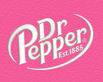 Dr Pepper Logo Embroidery Design, Vintage Soda Pop Art (Instant Download)