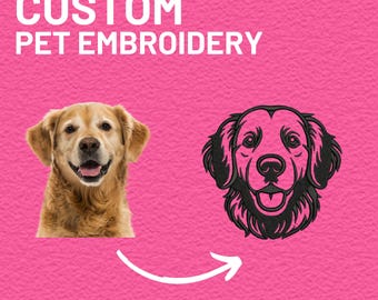 Custom Pet Embroidery Design | Personalized Dog or Cat Portrait (Digital File)