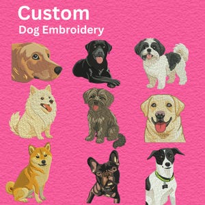 Aangepaste huisdier portret borduurontwerp | Gepersonaliseerde machineborduurbestand hond