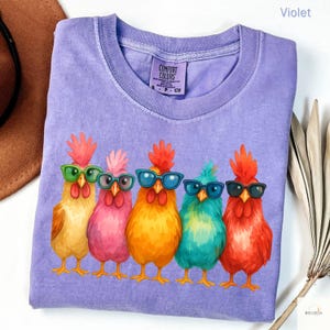 Comfort Colors Chicken Tee: Funny Watercolor Farm Animal Shirt