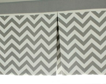 Custom Gray chevron Box Pleat Valance. You pick accent color.