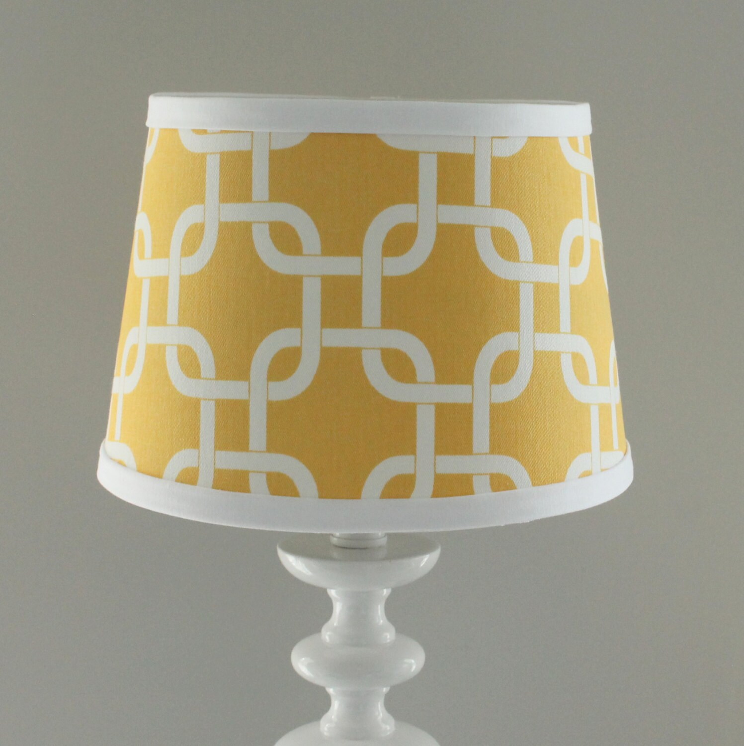 Small Yellow And White Gotcha Lamp Shade With Accent 50