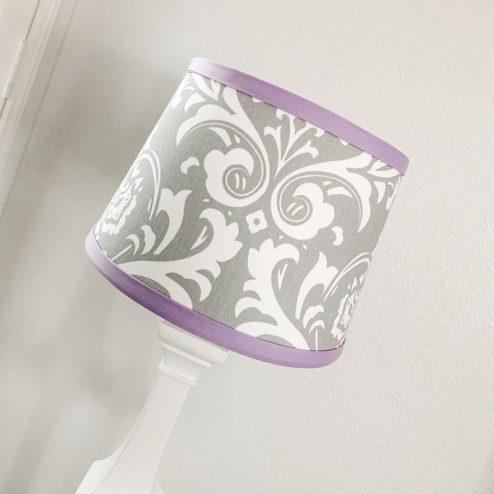 Lavender & Gray Damask Lamp Shade Etsy