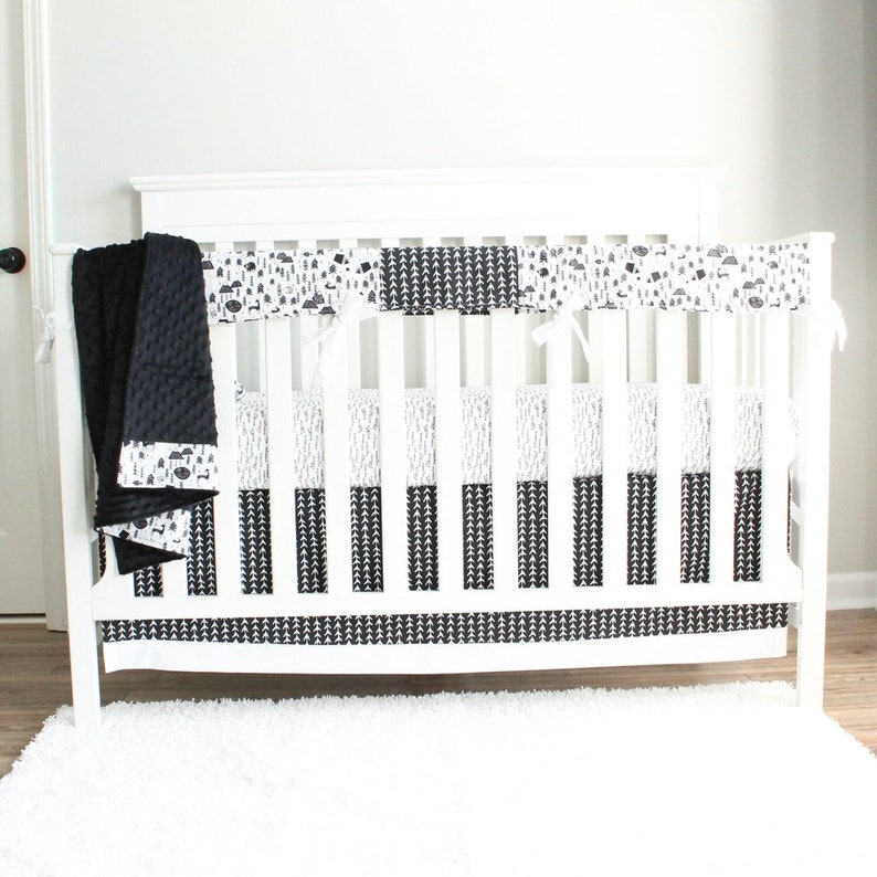 Boy Crib Bedding. Black White Teepee Arrow Crib Baby Woodland Etsy
