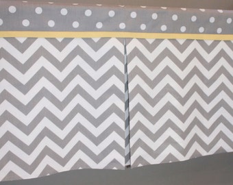 Custom Gray chevron Box Pleat Valance. You pick accent color.