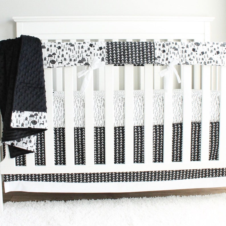 Boy Crib Bedding. Black White Teepee Arrow Crib Baby Woodland Etsy