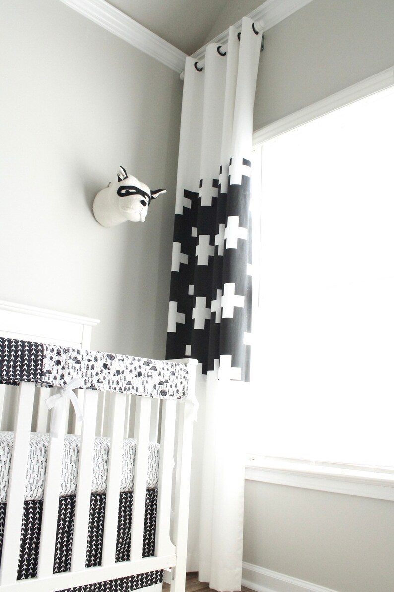 Boy Crib Bedding. Black White Teepee Arrow Crib Baby Woodland Etsy