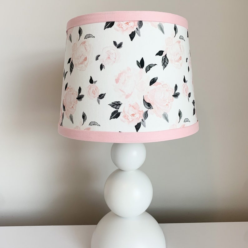 Vintage White Rose Lamp Shadenursery Decor Etsy