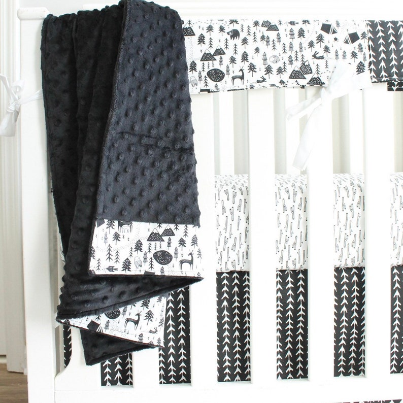 Boy Crib Bedding. Black White Teepee Arrow Crib Baby Woodland Etsy