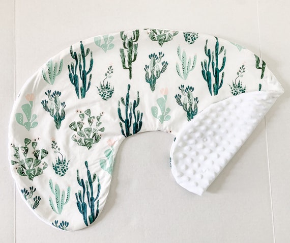 Nursing Pillow Cover. Cactus Floral Southwest Green White Etsy Canada