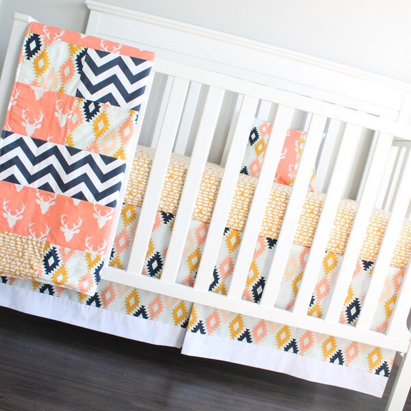 Coral Crib Set Etsy