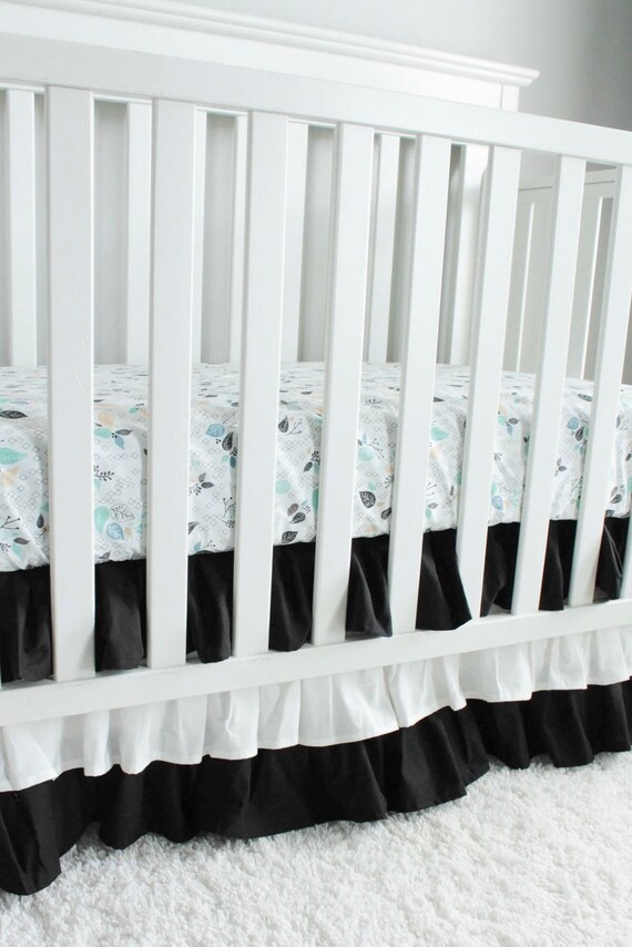 Black and online white crib skirt