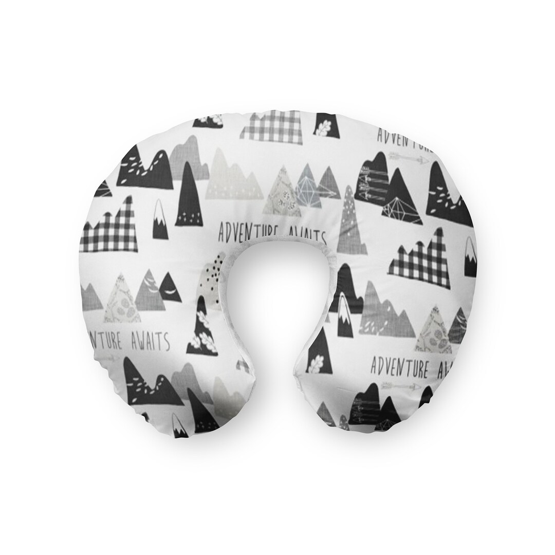 Nursing Pillow Cover Adventure Awaits Mountain Woodland Black Etsy