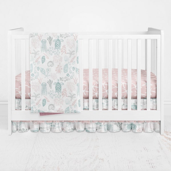 Coral Crib Bedding Etsy