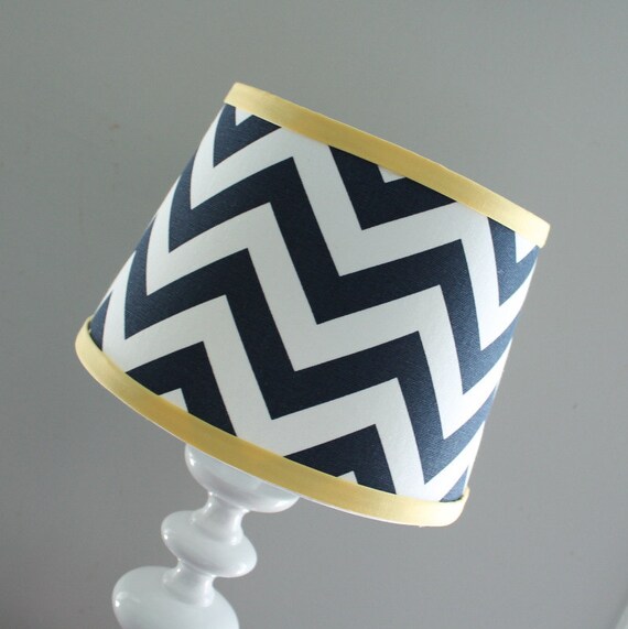 Navy and yellow on sale lampshade