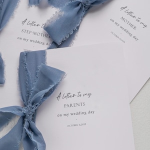 A letter to my mother on my Wedding Day Card with Ribbon,Custom wedding card to my groom on my wedding Day vows card