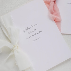 A letter to my mother on my Wedding Day Card with Ribbon,Custom wedding card to my father on my wedding Day vows card