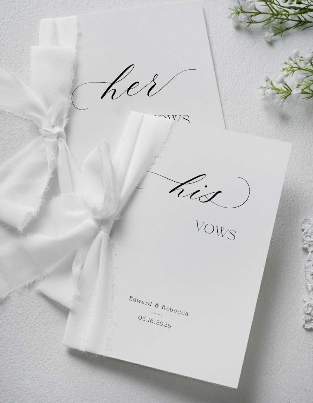 Personalized Paper Wedding Vow Books,his and Her Vows, Keepsake for Bride and Groom,unique Wedding Gift Ceremony Booklets Paper With Ribbon - Etsy