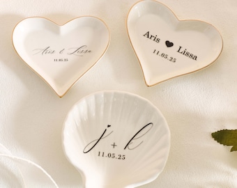 Personalized Bridesmaid Jewelry Tray Custom Ceramic Dish, Maid of Honor Gift, Wedding Anniversary Gift