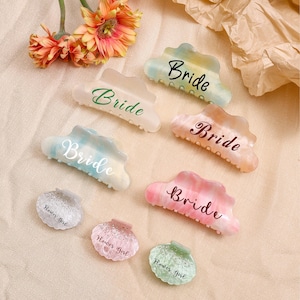 custom name hair claw clips personalized name claw clips bridesmaid proposal bridesmaid gifts bachelorette party favors gift for her
