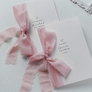 Custom wedding card to my bridesmaid card Wedding Day Card with Ribbon,to my mother to my father to my bride to my groom on my wedding Day