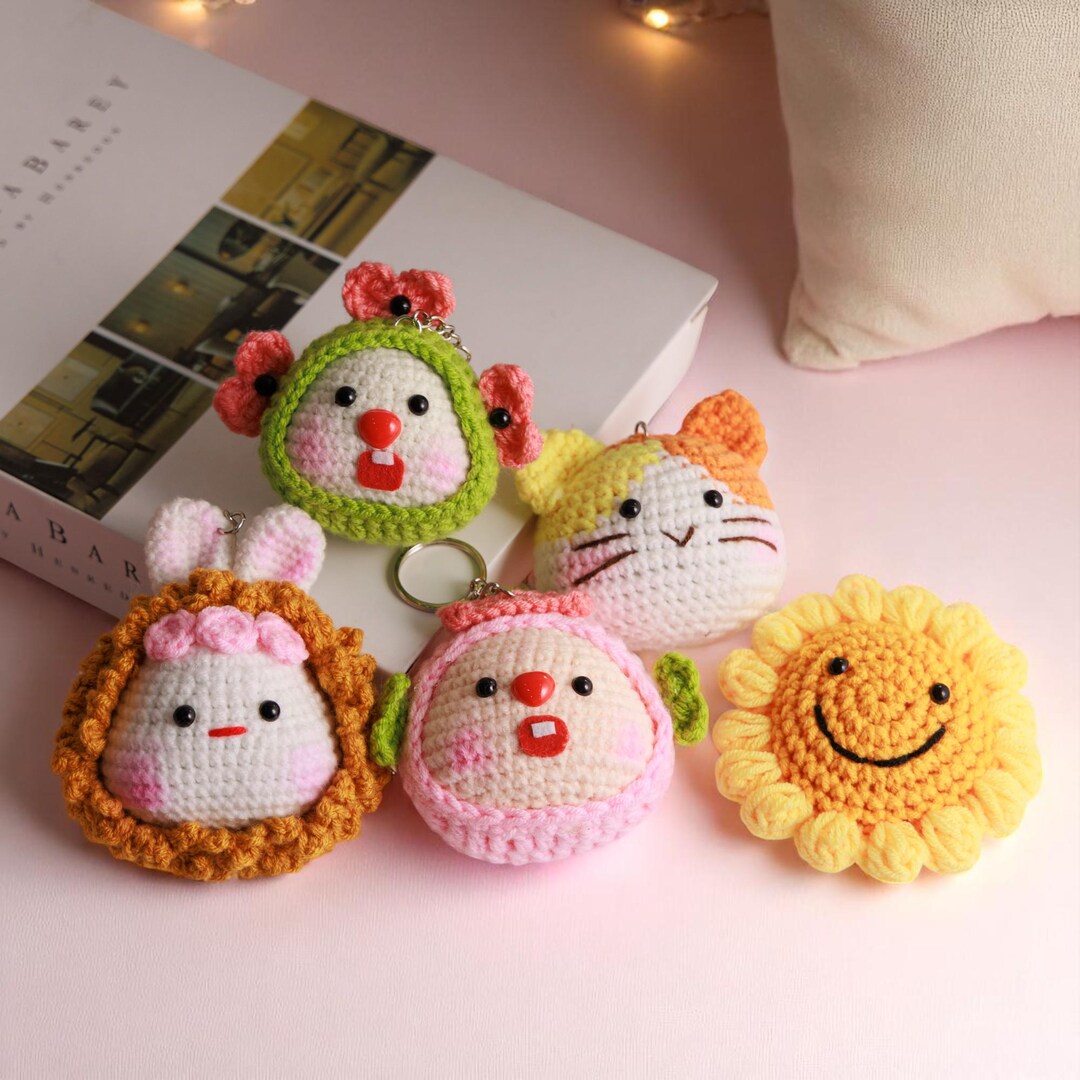 Kawaii Wool Keychain, Handmade Crochet Keychain, Soft Wool Bag Charm ...