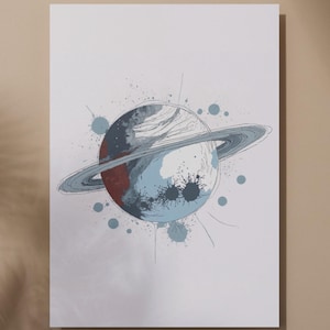Simply Saturn - Abstract Saturn Wall Art Printable | Cosmic Planet Art Download | AI Space Poster | Celestial Digital Art Decor