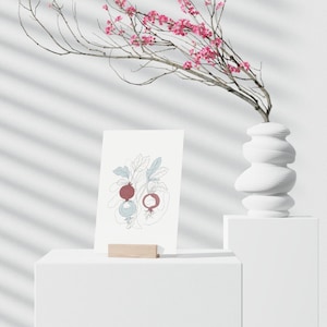 Las raíces del bienestar / Arte botánico minimalista con IA / Póster imprimible inspirado en la naturaleza espiritual para una decoración del hogar tranquila y consciente
