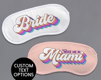 Sleep Mask Retro Bride and Babe Eye Mask, Bachelorette Party and Birthday Sleepover Eye Mask Sleep Mask, Party Favors