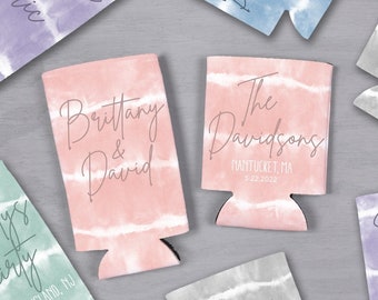 Shibori Tie Dye Can Cozies - slanke en standaard cozies, blikjeskoelers voor verjaardagen of vrijgezellenfeest cozie, gepersonaliseerde blikjeskoeler