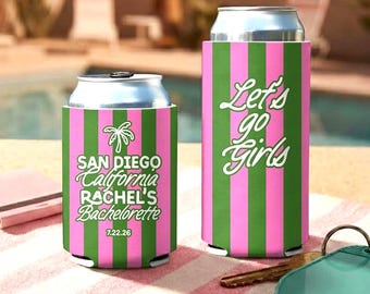 Cabana Stripe Custom Cozies -  Wedding Bachelorette Event Cozies - Slim Seltzer & Standard Can Size