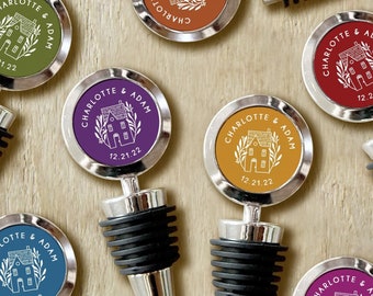 Personalized Wine Stoppers, Bulk Wedding Favors for Guest, Rustic House Wedding Favors, Wine Favors, Thank You Favors, Wine Stopper Favor