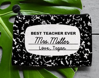 Teacher Pencil Case Cosmetic Bag, Personalized Makeup Bag for teacher, Coin Purse, Custom Pencil Case, GIft For Teacher, Teacher Pouch