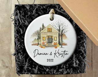 Decorazione per la casa di Halloween personalizzata, regalo di Halloween, decorazioni di Halloween personalizzate con nome e data