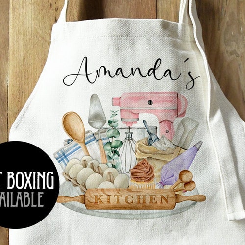 Custom Baking Apron Personalized Bakery Linen Apron With Etsy