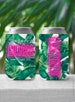 Neon Lights on Palm Leaf Can Coolers for Bachelorette Party Favors, Personalized Can Coolers for Birthday or Events, Slim and Standard Sizes 