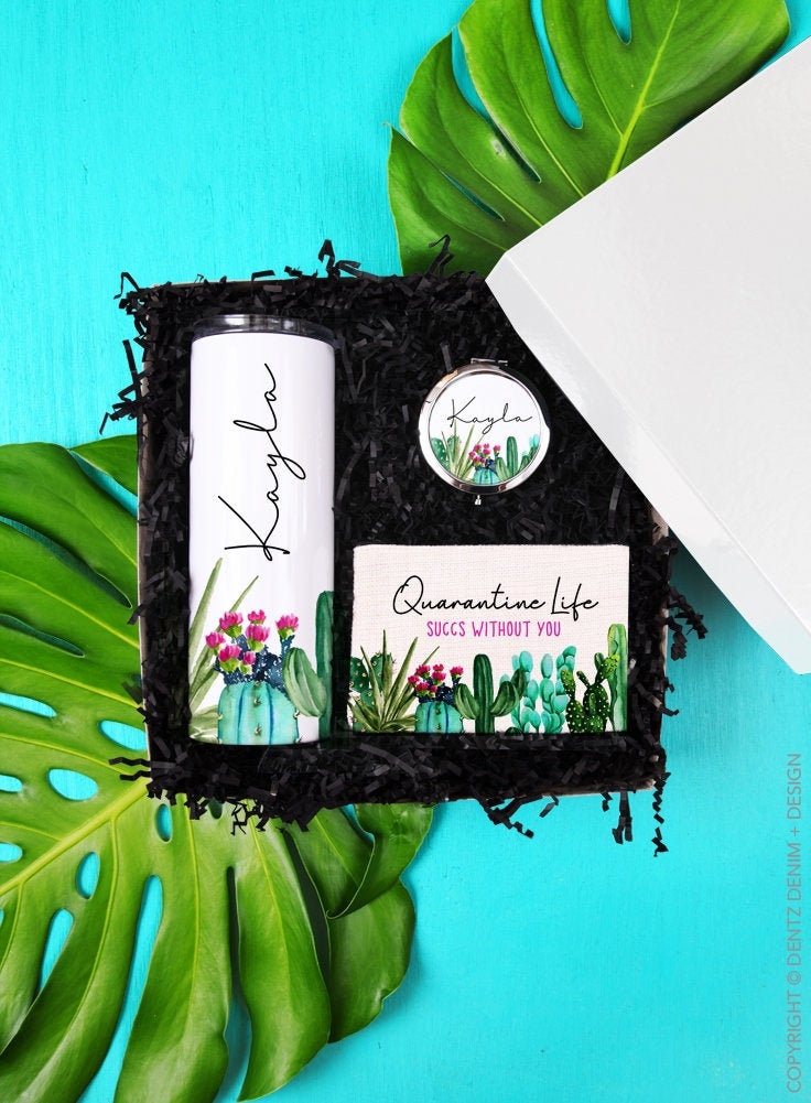 Quarantine Life Succs Without You Tumbler Gift Box Set, Custom Pouch …
