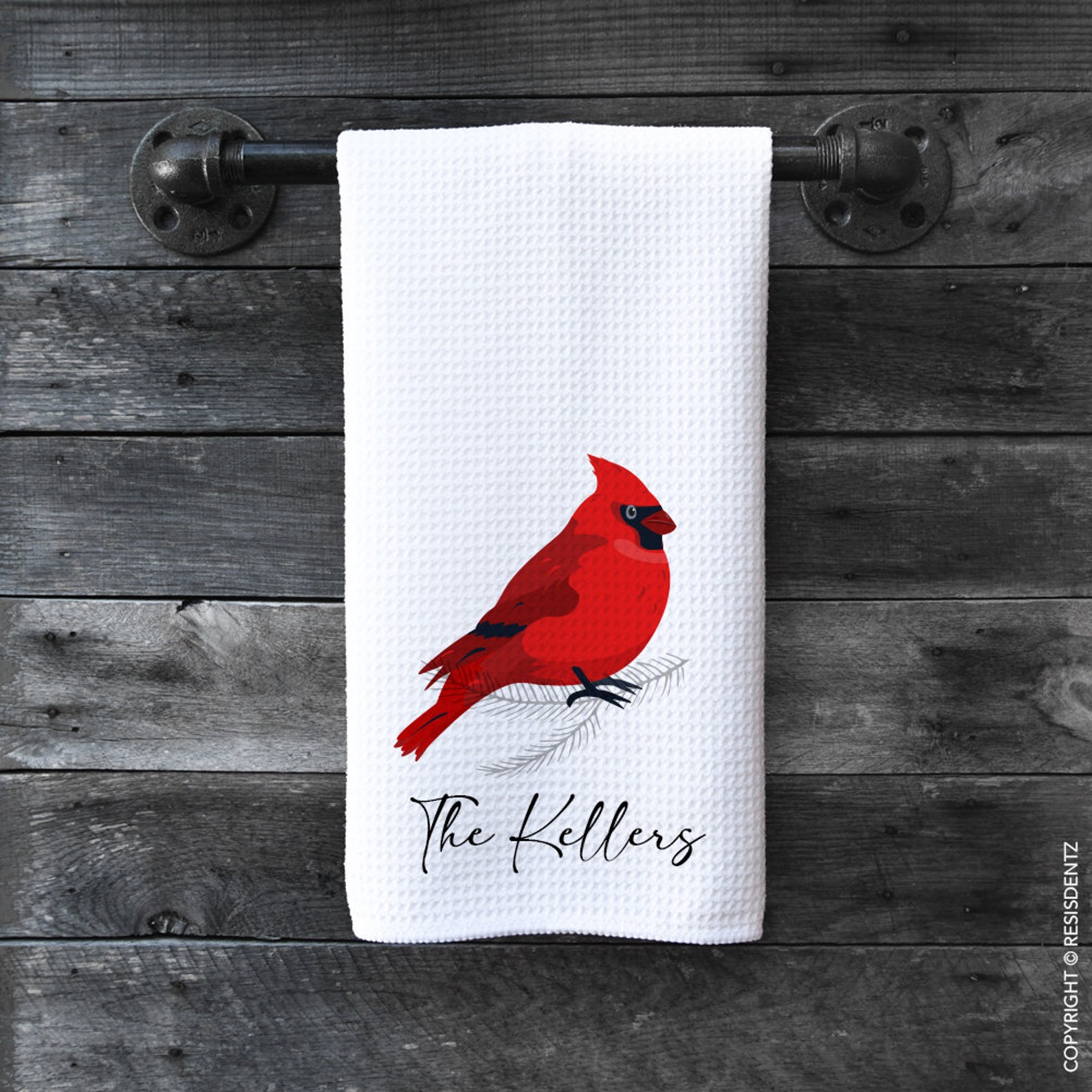 Personalized Cardinal Kitchen Towels Christmas Gift Dish Etsy UK