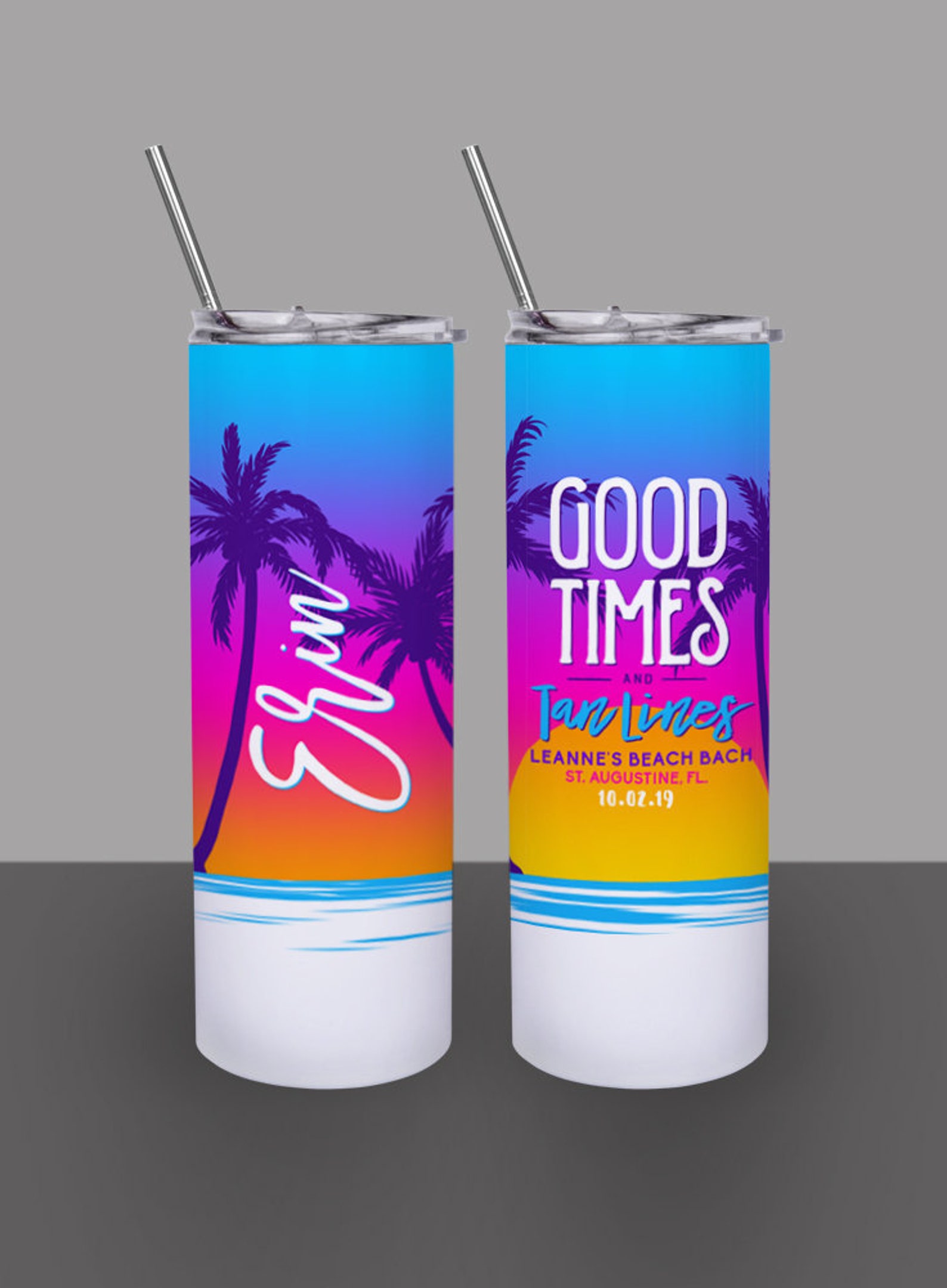 Patriotic Sunnies Personalized Acrylic Insulated Tumblers