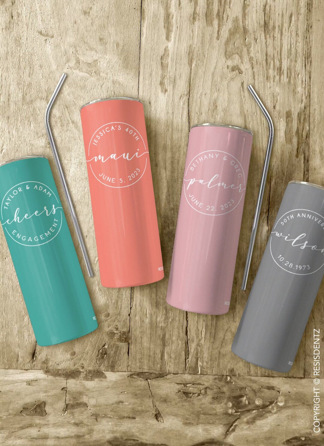 Beach Tumblers Skinny Tumblers With Lid and Straw Custom Bachelorette Tumblers Personalized