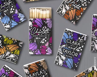 Custom Butterfly Matchboxes – Personalized Event Favor - Wedding Party Favors