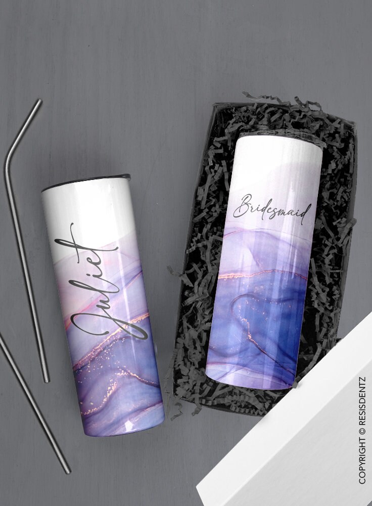 Lavender Geode Skinny Tumbler