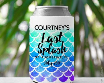 Mermaid Bachelorette Party Can Cooler, Last Splash Custom Cozie