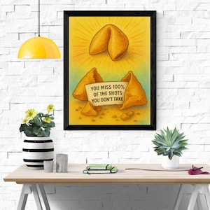 Digital Fortune Cookie Poster – Positive Quote Wall Decor for Office or Home – Inspirational Art Print