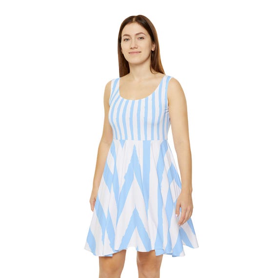 blue dress for baby girl Stars and Striped Thin Blue Line Skater Dress Xs main image 0